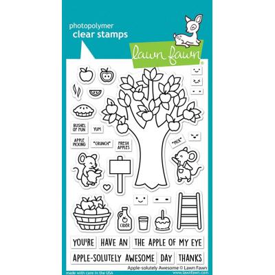 Lawn Fawn Clear Stamps - Apple-Solutely Awesome